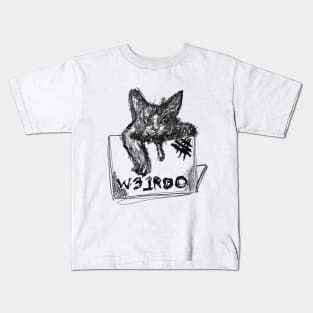 Whimsical Feline Illustration for Cat Lovers and Tech Geeks Kids T-Shirt